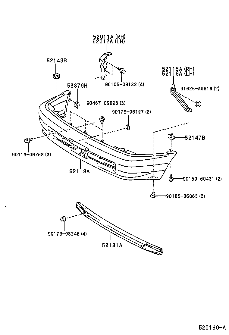 52114-12080 BRACKET, FRONT BUMPER EXTENSION MOUNTING product image