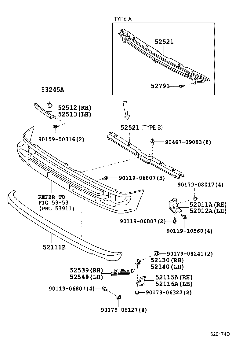 52116-35060 SUPPORT, FRONT BUMPER SIDE, LH product image