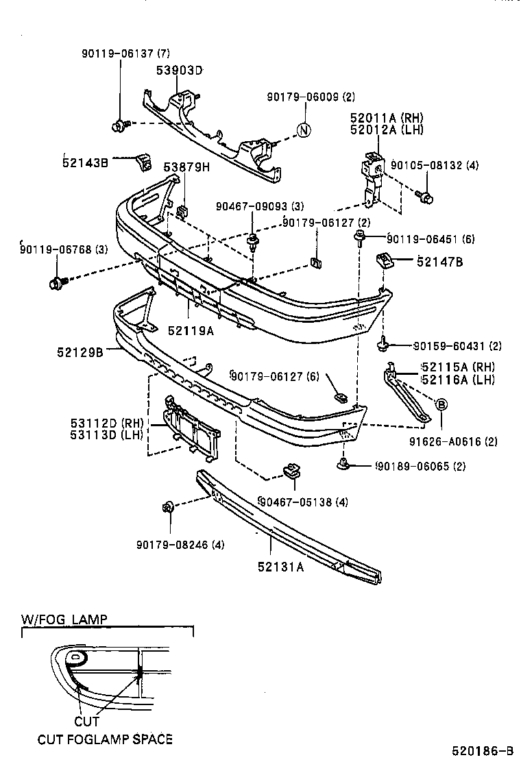 52129-12070 COVER, FRONT BUMPER, LOWER product image