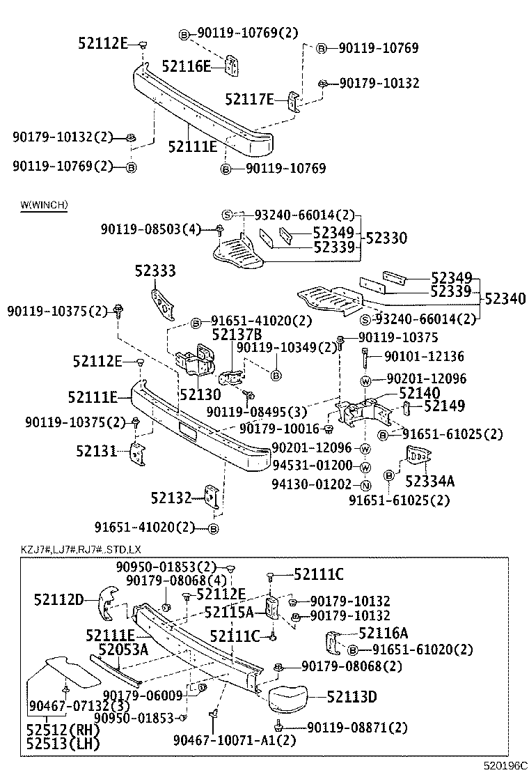 52102-60060 EXTENSION, FRONT BUMPER, RH product image
