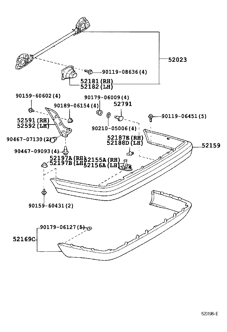 52169-02020 COVER, REAR BUMPER, LOWER product image