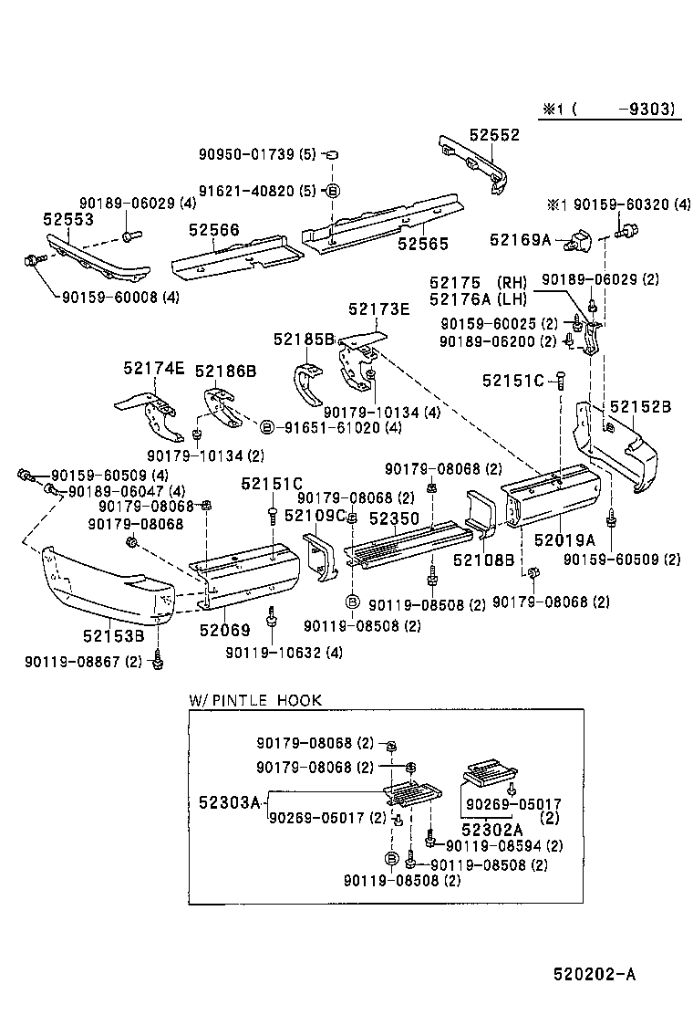 52155-60050 SUPPORT, REAR BUMPER SIDE, RH product image