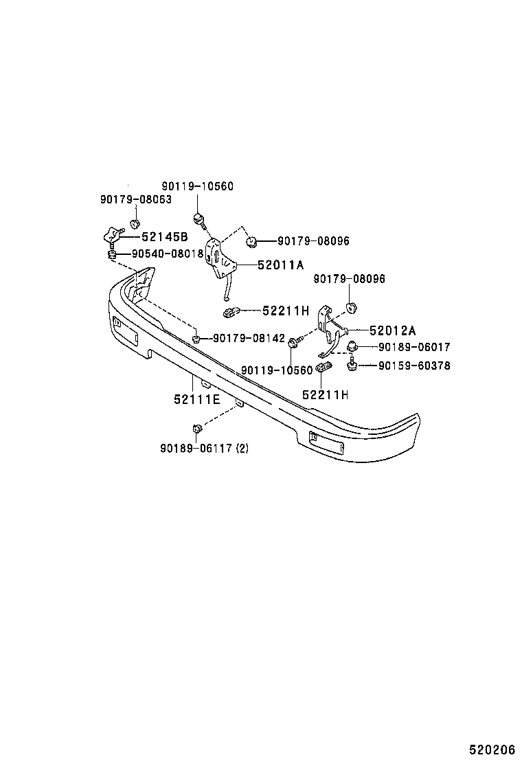 52012-04010 ARM SUB-ASSY, FRONT BUMPER, LH product image