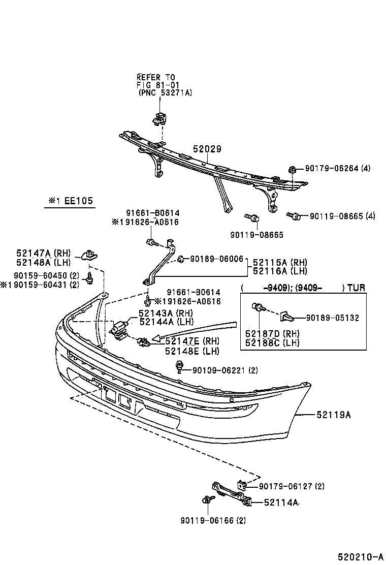 52116-12260 SUPPORT, FRONT BUMPER SIDE, LH product image