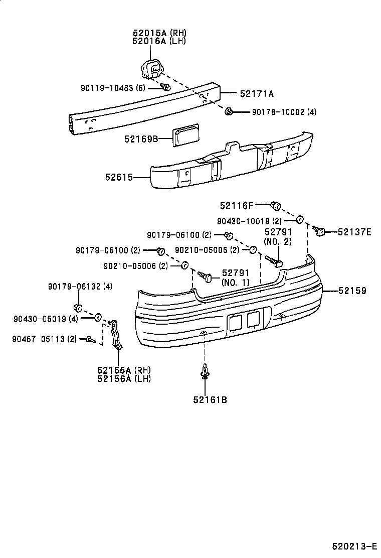 52015-02040 ARM SUB-ASSY, REAR BUMPER, RH product image