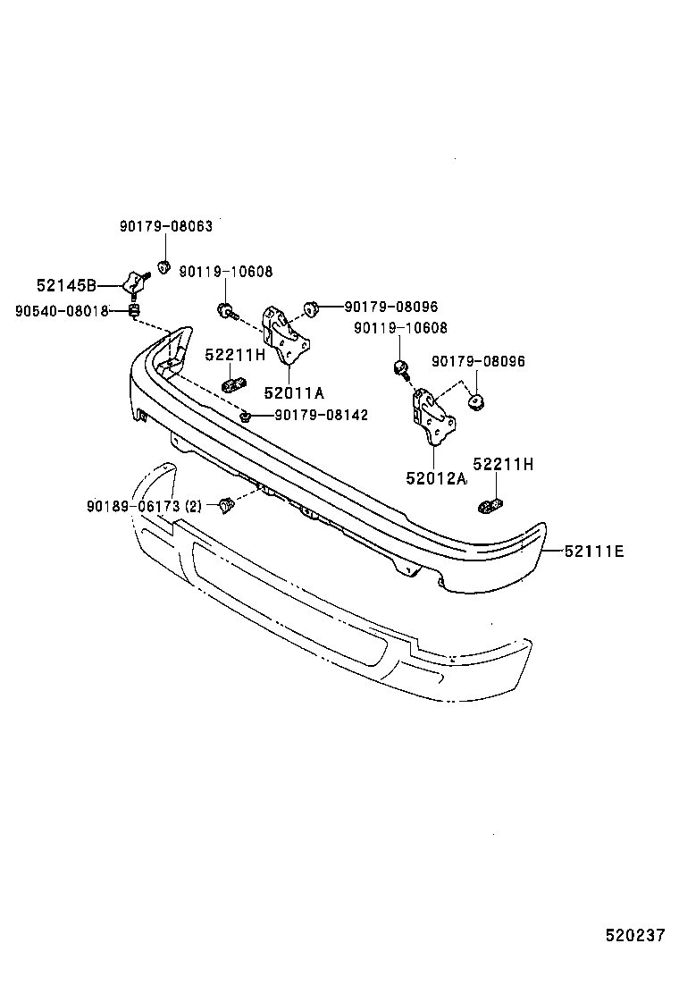52102-89111 EXTENSION, FRONT BUMPER, RH product image