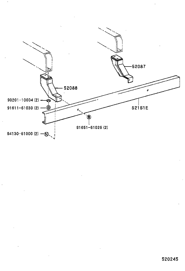 52087-37060 STAY SUB-ASSY, REAR BUMPER SIDE, RH product image