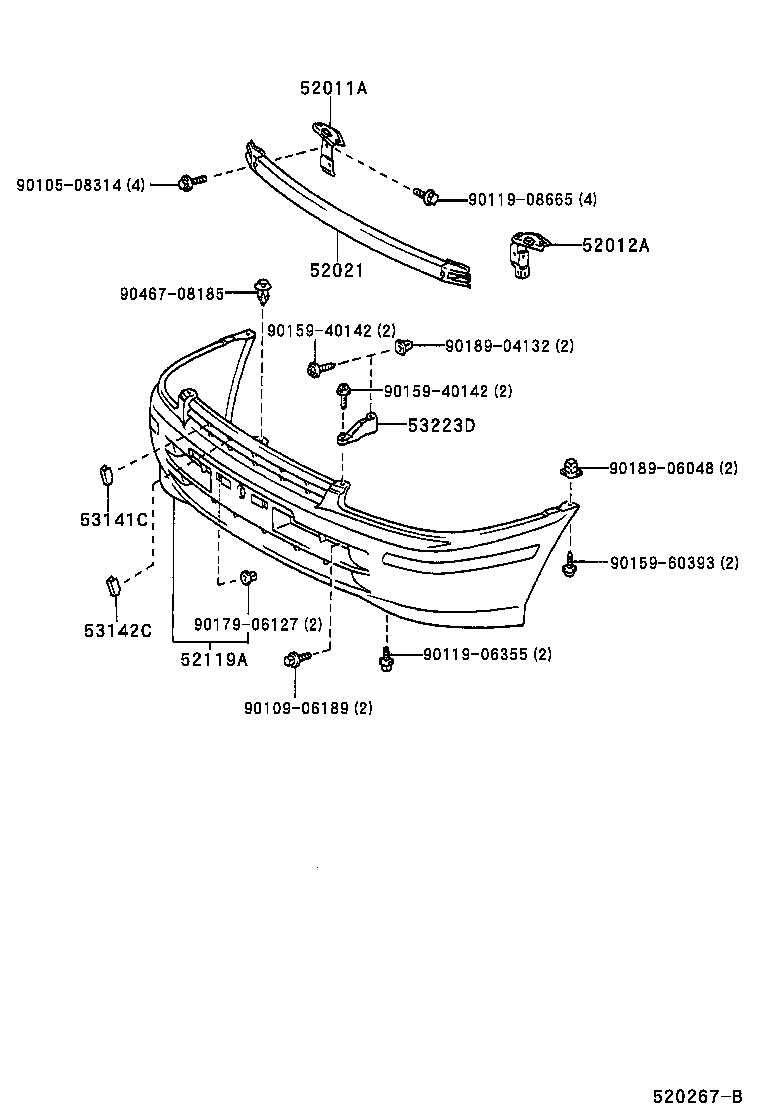 52030-10021 COVER ASSY, FRONT BUMPER HOLE, RH product image