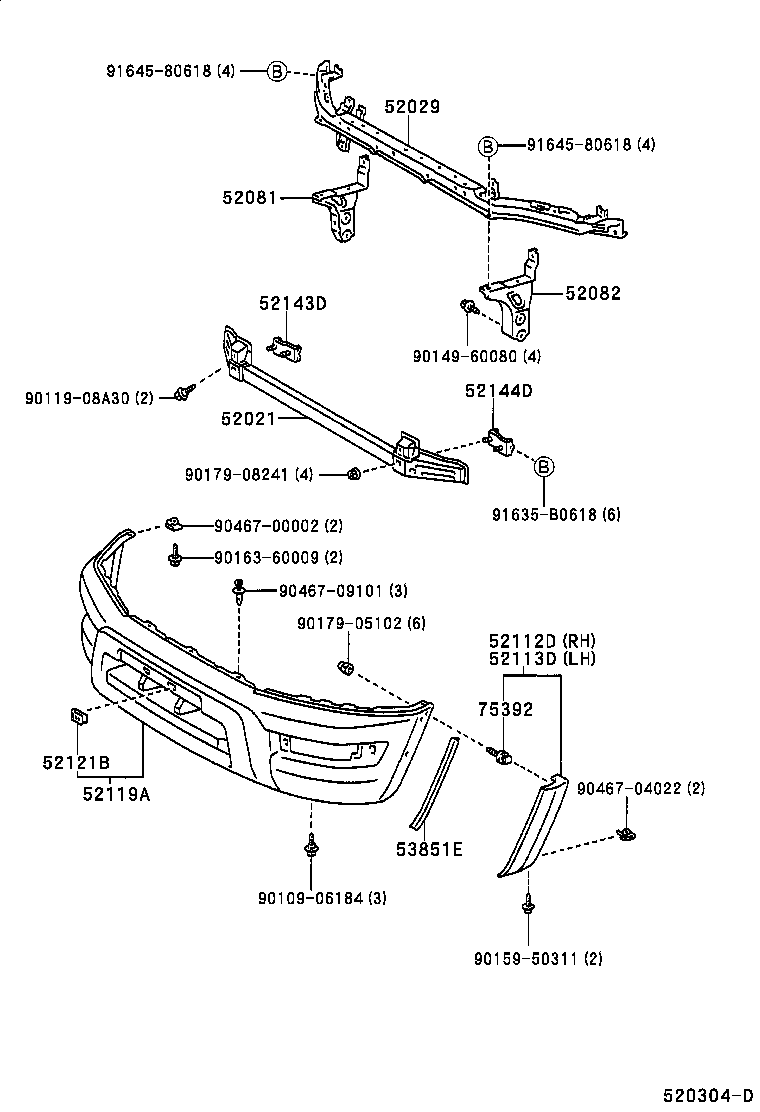 52102-42900 EXTENSION, FRONT BUMPER, RH product image