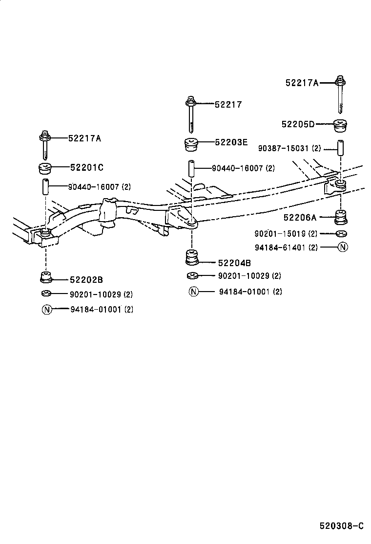 52203-35230 CUSHION SUB-ASSY, CAB MOUNTING, NO.2 product image