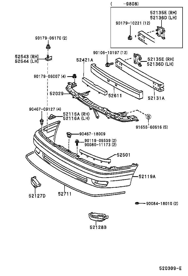 52115-AC010 SUPPORT, FRONT BUMPER SIDE, RH product image
