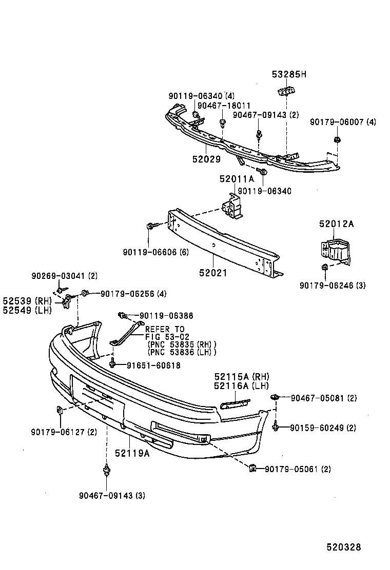 52137-06010 PLATE, FRONT BUMPER BRACKET, NO.1 product image