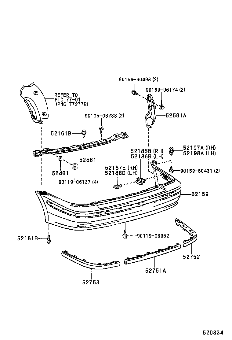 52159-16480-C0 COVER, REAR BUMPER product image