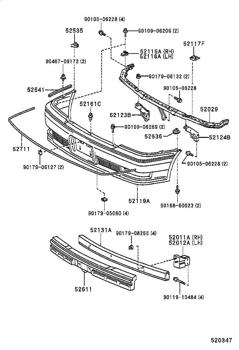 52611-30160 ABSORBER, FRONT BUMPER ENERGY product image