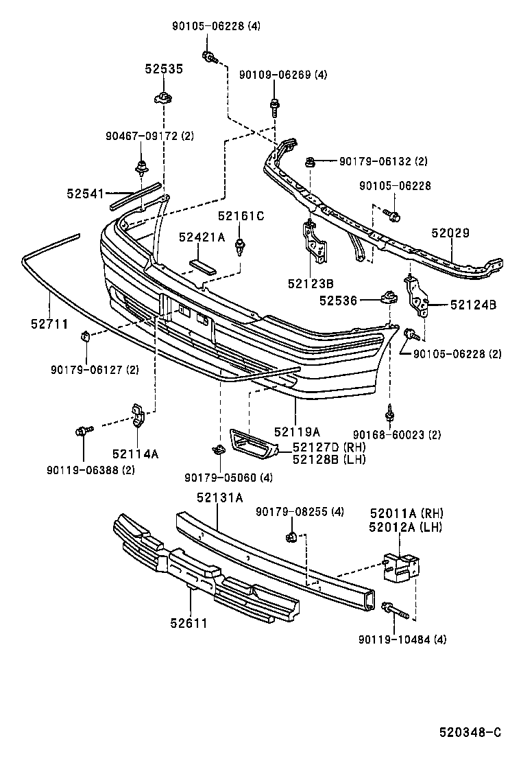 52611-30160 ABSORBER, FRONT BUMPER ENERGY product image