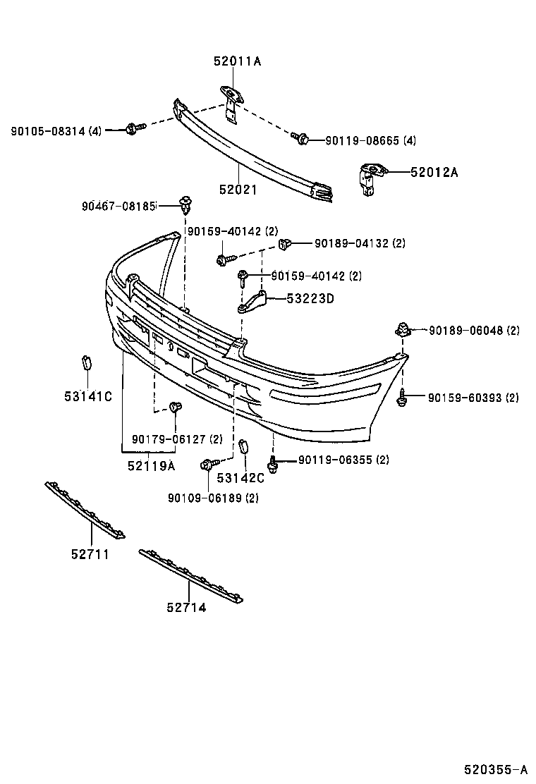 52021-10050 REINFORCEMENT SUB-ASSY, FRONT BUMPER product image