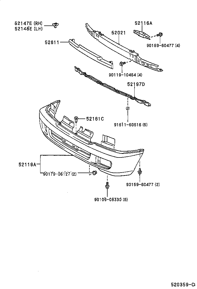 52611-60020 ABSORBER, FRONT BUMPER ENERGY product image