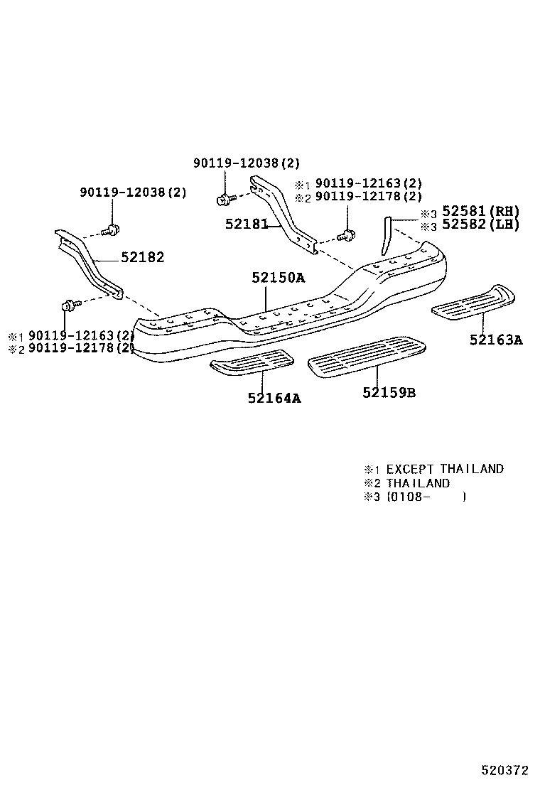 52159-35030 PLATE, REAR BUMPER product image