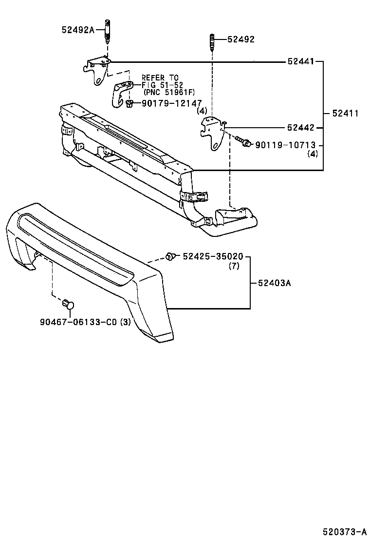 52116-35080 SUPPORT, FRONT BUMPER SIDE, LH product image