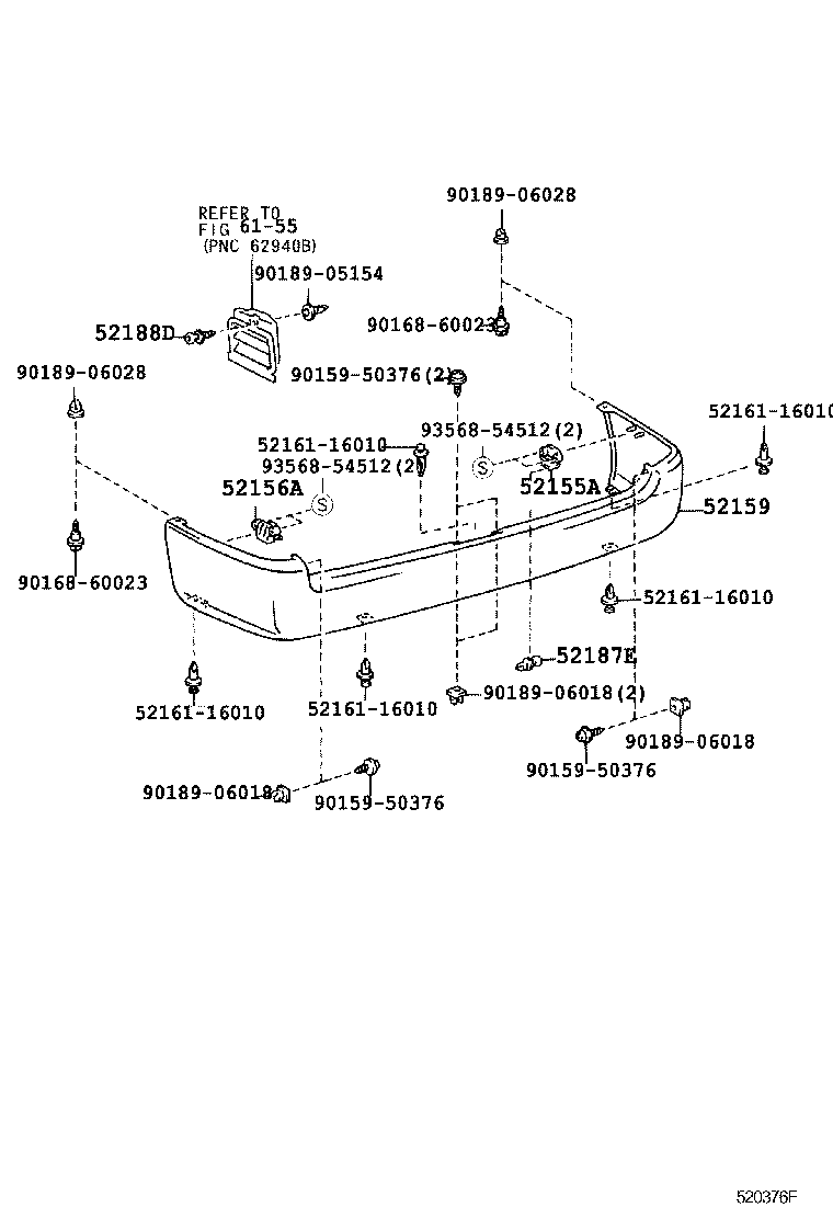 52155-26010 SUPPORT, REAR BUMPER SIDE, RH product image