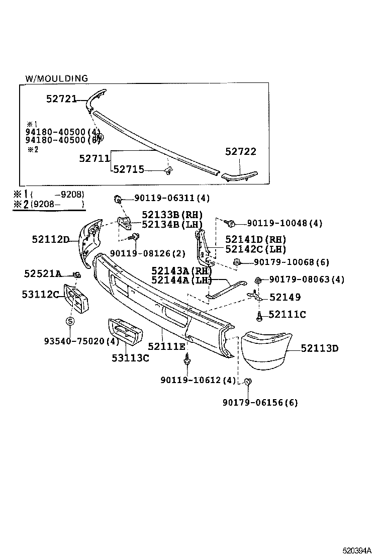 52506-60020 RETAINER, FRONT BUMPER, LOWER CENTER product image