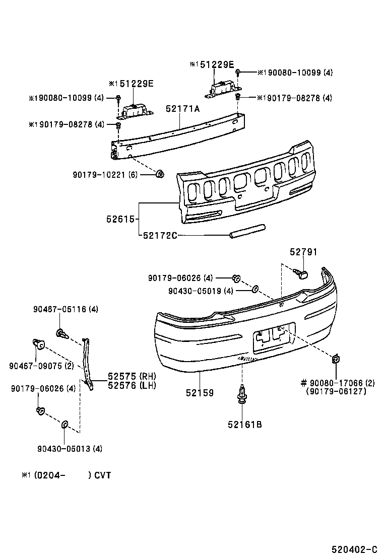 52171-AA031 REINFORCEMENT, REAR BUMPER, NO.1 product image