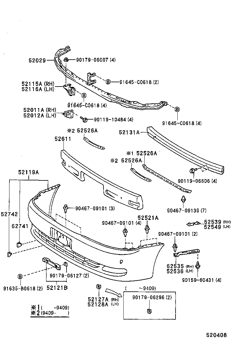 52611-22220 ABSORBER, FRONT BUMPER ENERGY product image