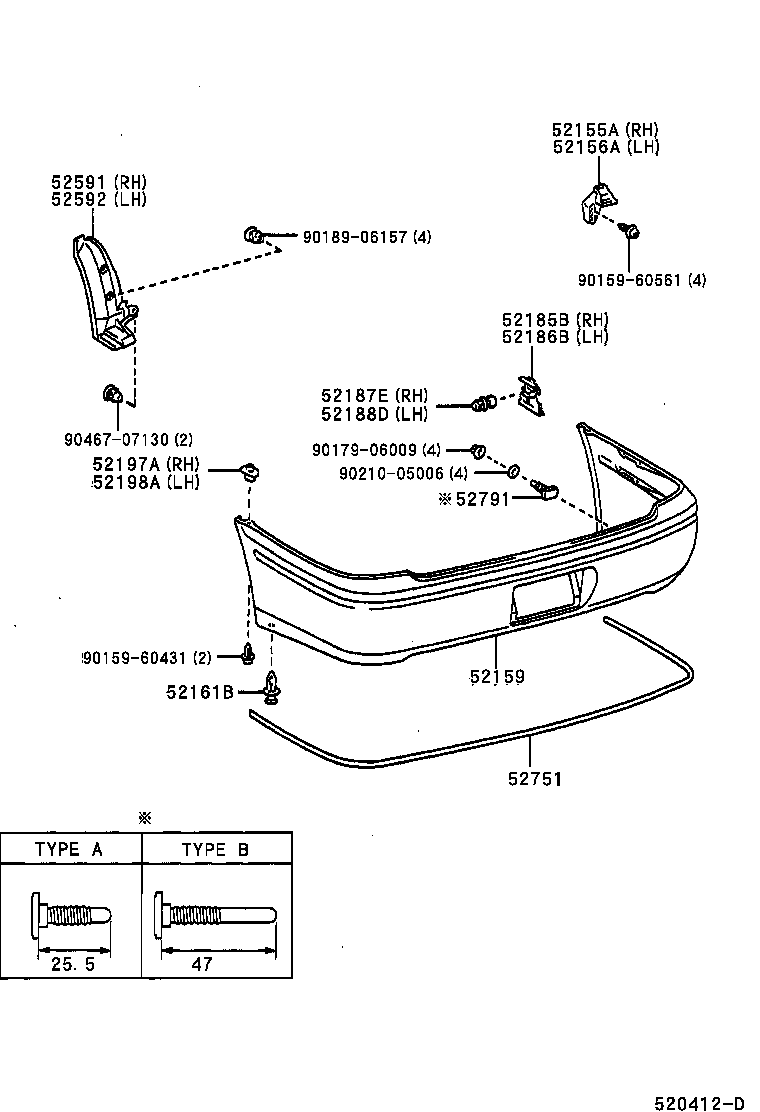 52155-32030 SUPPORT, REAR BUMPER SIDE, RH product image