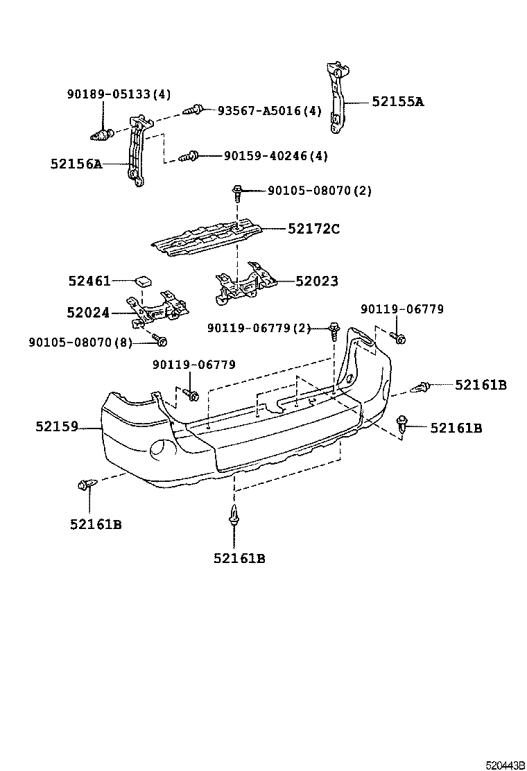 52592-28010 SEAL, REAR BUMPER SIDE, LH product image