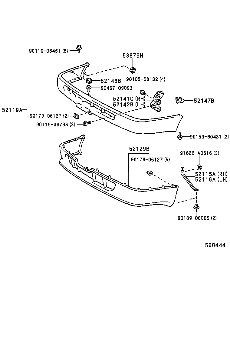 52114-12080 BRACKET, FRONT BUMPER EXTENSION MOUNTING product image