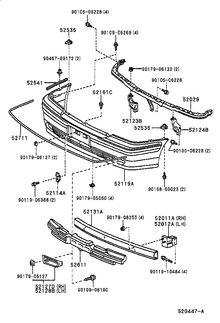 52611-30160 ABSORBER, FRONT BUMPER ENERGY product image