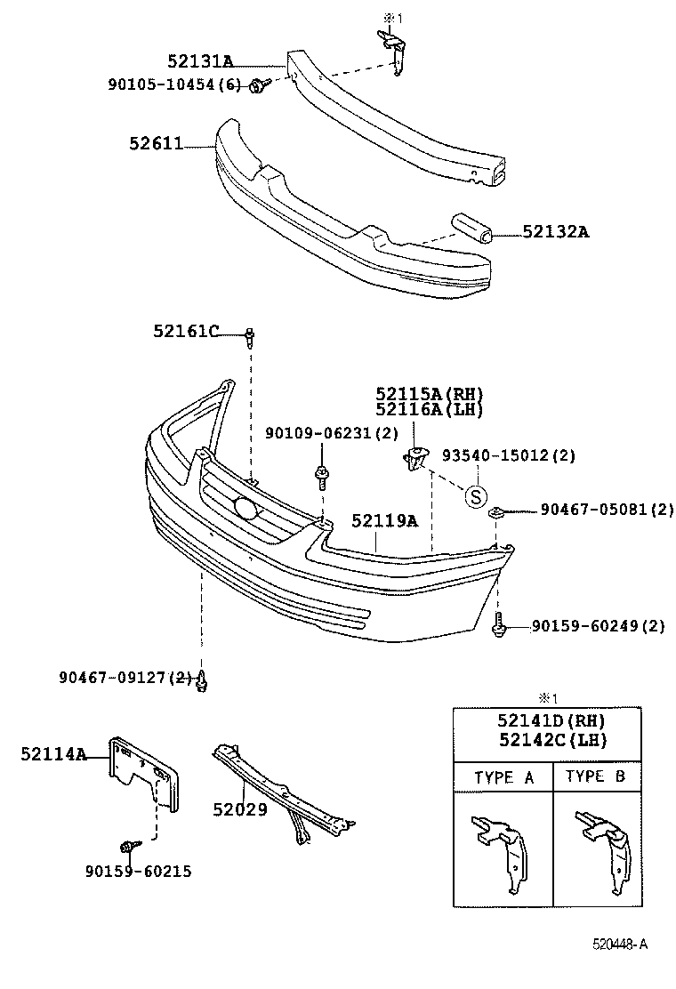 52114-33100 BRACKET, FRONT BUMPER EXTENSION MOUNTING product image