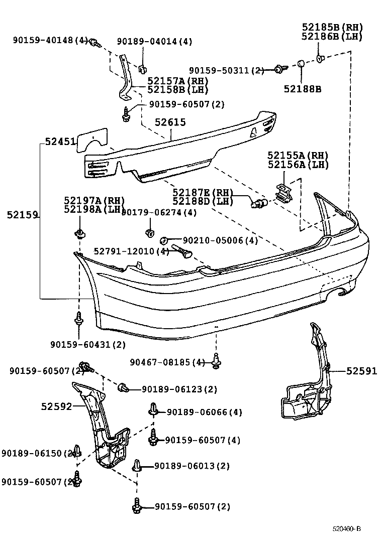 52155-53010 SUPPORT, REAR BUMPER SIDE, RH product image