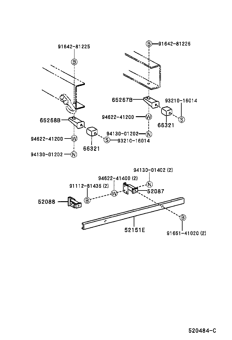 52087-37121 STAY SUB-ASSY, REAR BUMPER SIDE, RH product image