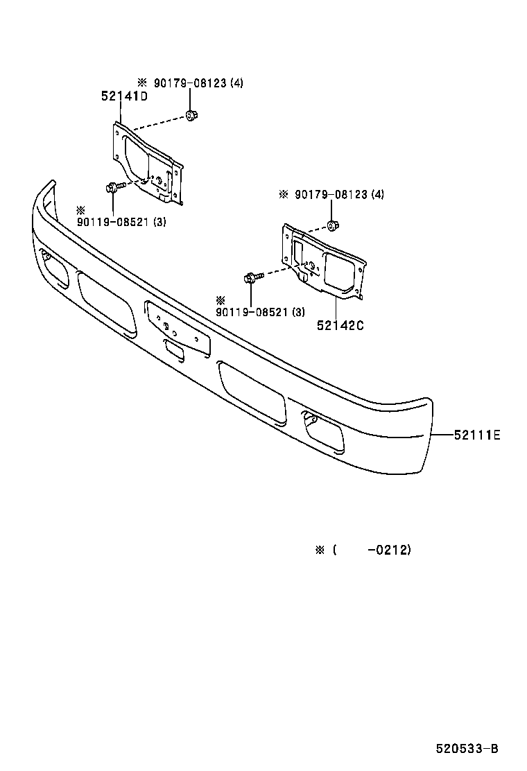 52134-37060 BRACKET, FRONT BUMPER EXTENSION MOUNTING, LH product image