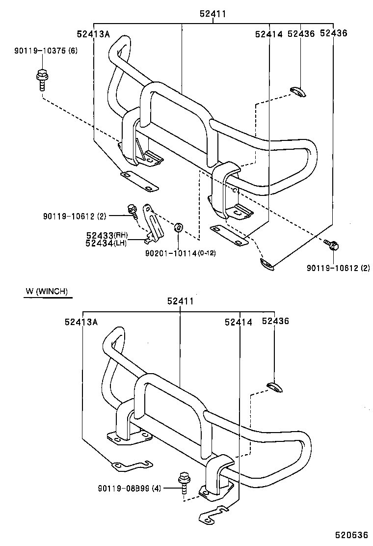 52101-60130 BAR, FRONT BUMPER product image