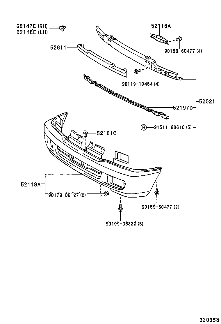 52611-60020 ABSORBER, FRONT BUMPER ENERGY product image