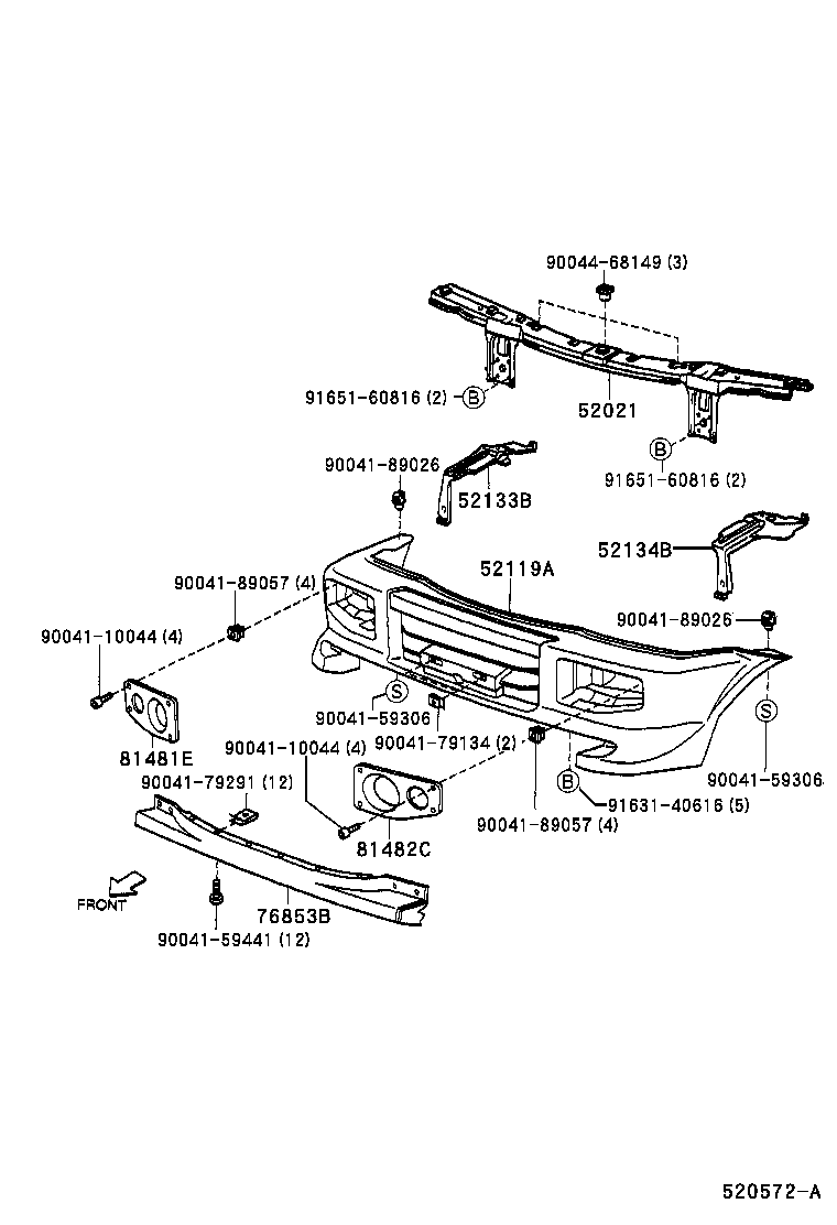 52112-87401 EXTENSION, FRONT BUMPER, RH product image