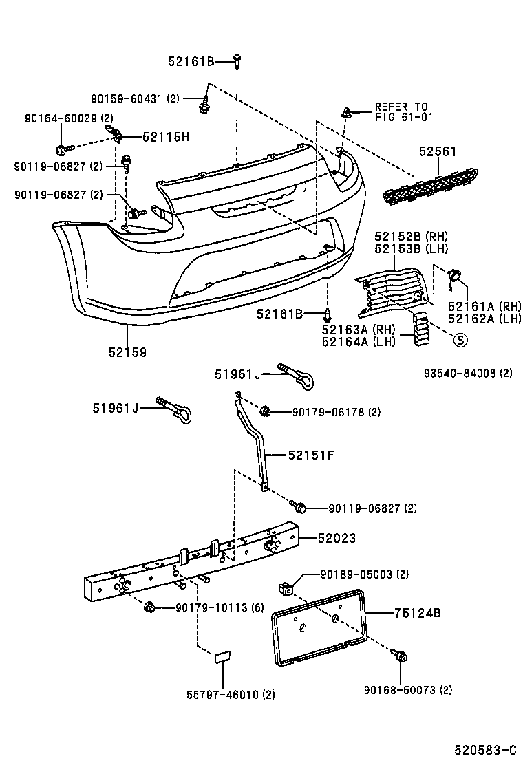 52159-17910 COVER, REAR BUMPER product image