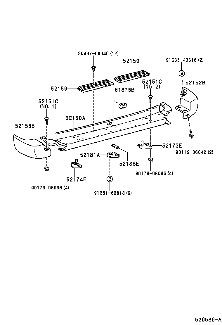52592-0B020 SEAL, REAR BUMPER SIDE, LH product image