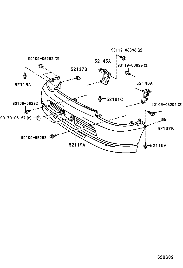 52116-26080 PLATE, FRONT BUMPER BRACKET, NO.1 product image