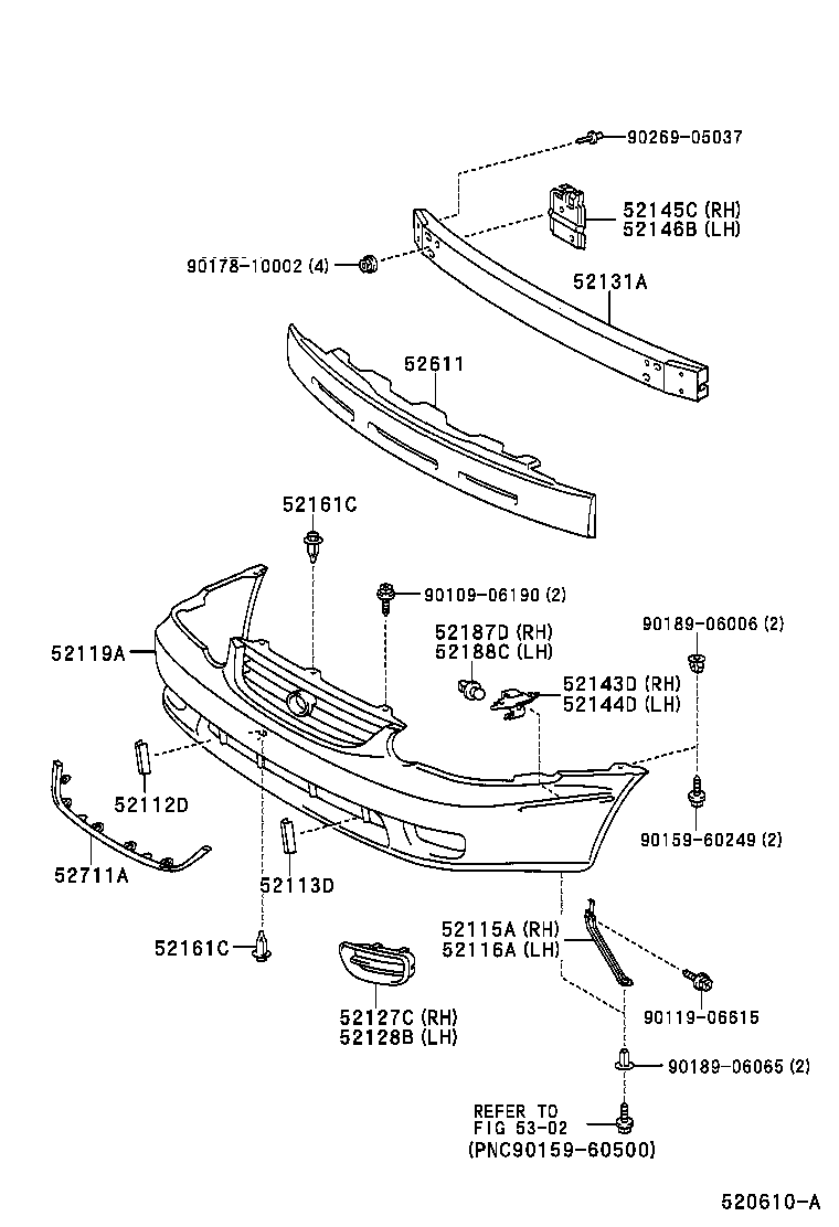 52127-02020 COVER, FRONT BUMPER HOLE product image