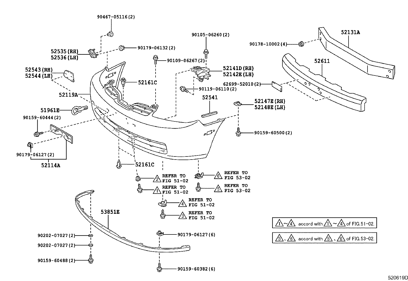 52081-47010 STAY, FRONT BUMPER, RH product image