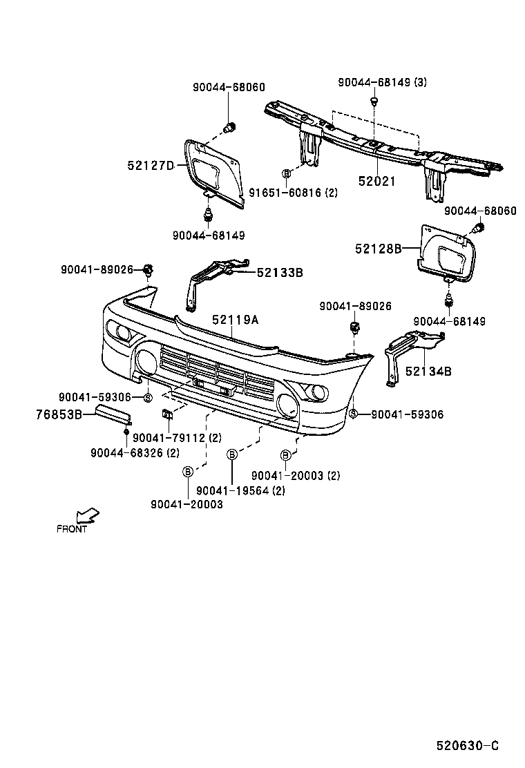 52112-87401 EXTENSION, FRONT BUMPER, RH product image