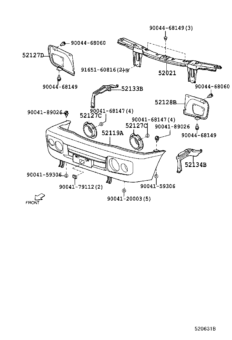 52112-87401 EXTENSION, FRONT BUMPER, RH product image