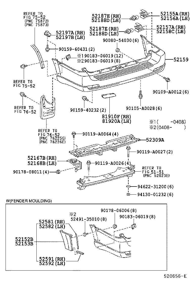 52155-34010 SUPPORT, REAR BUMPER SIDE, RH product image