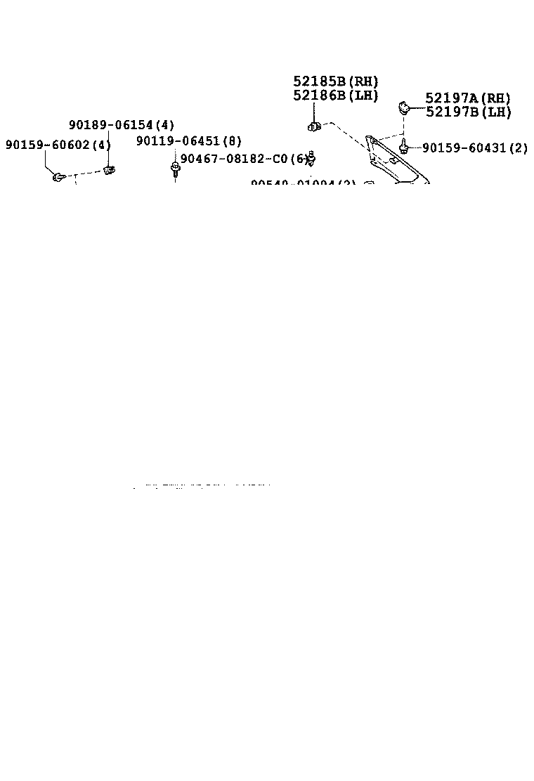 52592-13010 SEAL, REAR BUMPER SIDE, LH product image