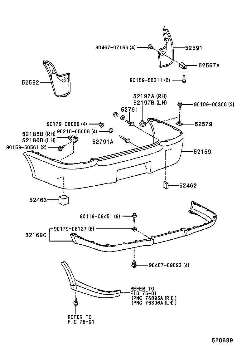 52169-52030 COVER, REAR BUMPER, LOWER product image