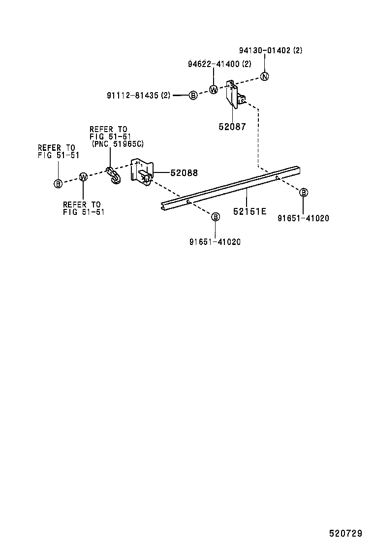 52151-25010 BAR, REAR BUMPER product image