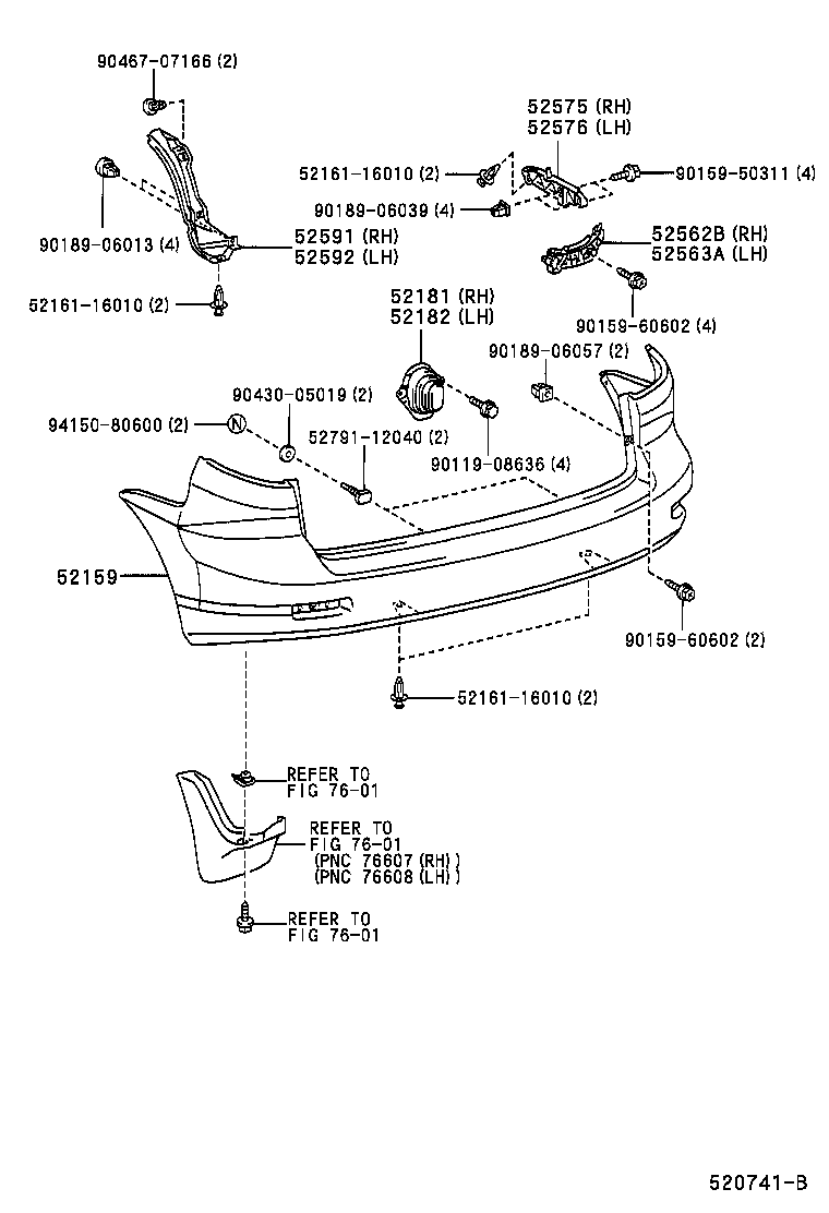 52159-13170-F0 COVER, REAR BUMPER product image